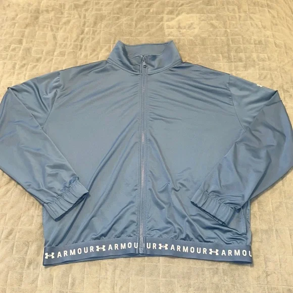 Under Armour Track Jacket, Running, Bomber Jacket, Polyester, Blue, Size M - Picture 1 of 8